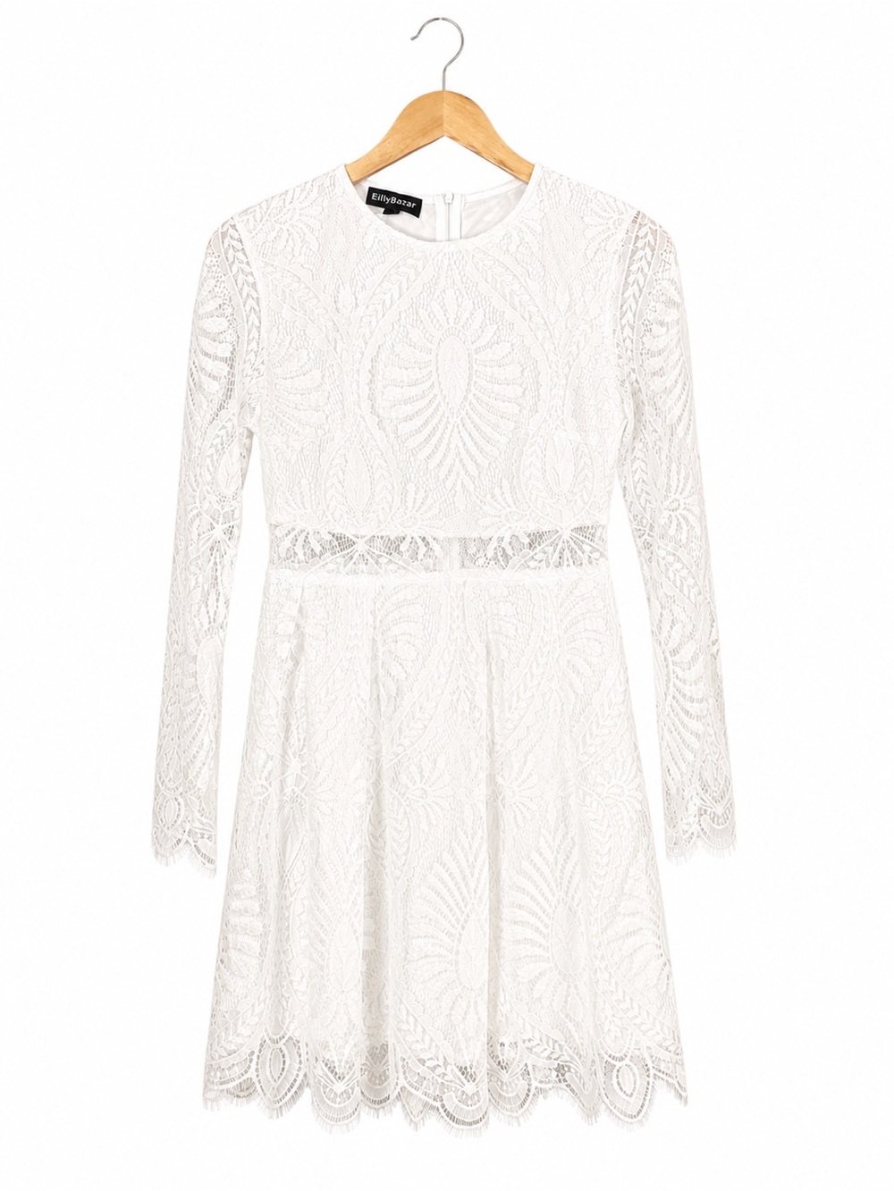 Eilly Bazar White Lace Dress Size Small Boho Bridal Shower Mini Dress